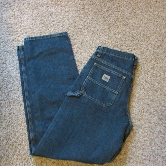 NWOT Lee Loose Fit Carpenter Utility Jeans 31X34 darker denim - Picture 1 of 3